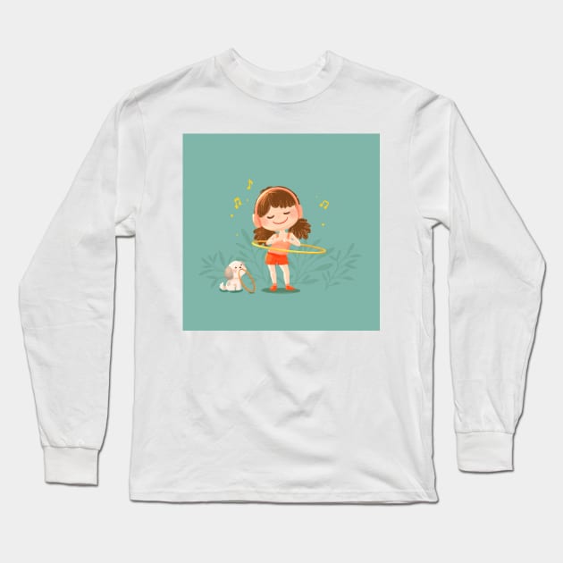 Hula Hoop Long Sleeve T-Shirt by RorochanArt